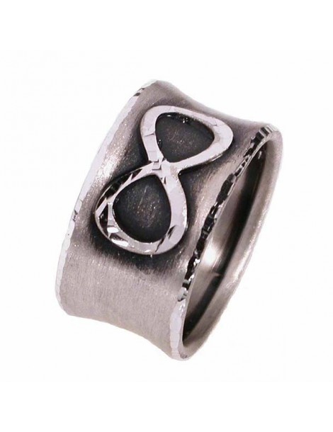 anillo de plata de la vendimia con el símbolo de infinito