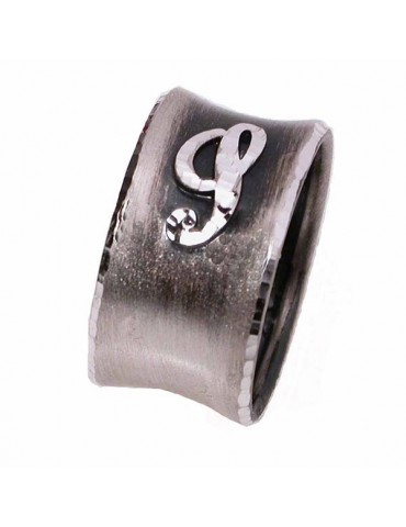 Anello argento con lettera maiuscola in corsivo