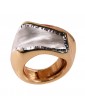 Grande anello in argento dorato e diamantato