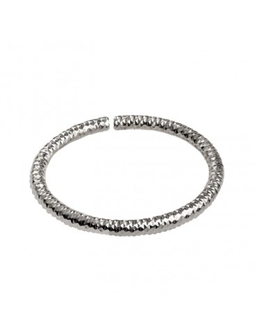 Bracciale flessibile in argento a forma ovale 