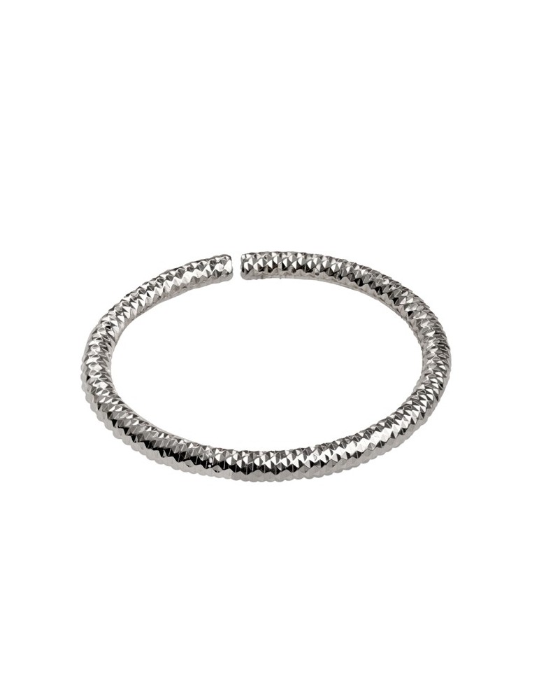 Bracciale flessibile in argento a forma ovale 